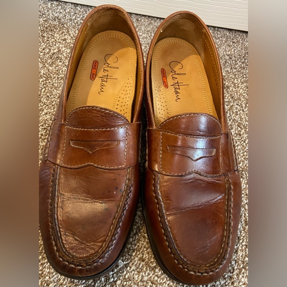 Cole Haan Mens Pinch Brown Leather NikeAir Penny Loafers Shoes US 8.5 M C06983